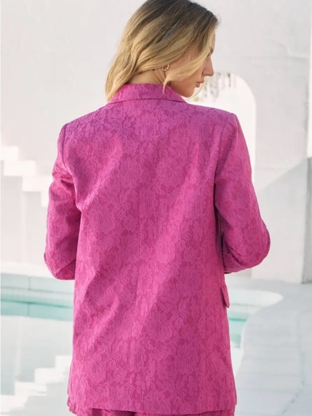 ODDY Women’s Pink Lace Blazer size small - Picture 2 of 9